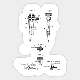 Vise Vintage Patent Hand Drawing Sticker